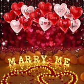 economico Tapezzerie per le vacanze-Arazzo "ti amo" per San Valentino, perfetto per confessioni, feste, proposte, sfondi per eventi, decorazioni romantiche per cabine fotografiche, celebrazioni o occasioni speciali