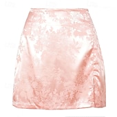 cheap Skirts-Women's Fashion Casual Mini High Waist Skirts Graphic Split Ends Micro-elastic Daily Street Black Pink Green Summer