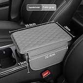 abordables Colgantes y ornamentos para coche-Cojín para caja de reposabrazos de automóvil, bolsa de almacenamiento de doble bolsillo multifuncional, funda de almohadilla de elevación de esponja para caja de reposabrazos central de automóvil.