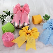 abordables Pascua de Resurrección-4 rollos de cinta de Pascua con alambre, arpillera rústica, cinta de alambre colorida para corona de Navidad, Halloween, otoño, lazo, artesanía, envoltura de regalos, fiesta, decoración bohemia