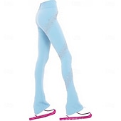 economico Pantaloni e Leggings da Pattinaggio Artistico-pantaloni da pattinaggio artistico da donna e da ragazza, pantaloni da pattinaggio sul ghiaccio, neri, elastici, abbigliamento da pattinaggio per gare di allenamento, termici, caldi, con