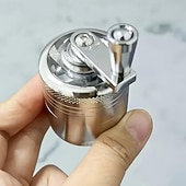 voordelige Keukengerei &amp; Gadgets-Robuuste handmatige zinken kruidenmolen en -vergruizer, draagbare kruidenmolen met handslinger voor thuis, in de keuken, op de camping en in restaurants. Ideaal voor specerijen, kruiden, koffie en