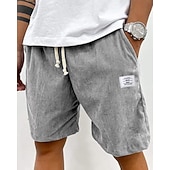 preiswerte Lässige Shorts-Herren Shorts Freizeitshorts Cordshorts Tasche Elastischer Bund Einfach Komfort Atmungsaktiv Knielang Outdoor Urlaub Alltagskleidung Urlaub Mode Schwarz Weiß Mikroelastisch