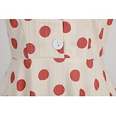 preiswerte Kleider-1950er Retro Vintage Rockabilly Midlänge Swing-Kleid Ausgestelltes Kleid Kurze Ärmel Tupfen Tailliert und ausgestellt Kostüm Damen Karneval Valentinstag Lässig Heimkehr Retro-Mottoparty Erwachsene