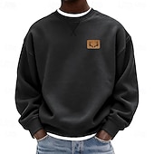 economico Felpe 3D da uomo-Per uomo Tinta unica Felpa Manica Lunga Felpe Girocollo Abbigliamento Sportivo Classico Casuale Quotidiano Tutte le stagioni Blu Nero Blu reale Abbigliamento progettista Stampa 3D S M L XL 2XL 3XL