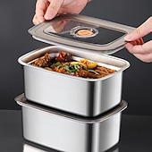 billiga Köksförvaring-6-delade 50.72oz rostfria matförvaringsbehållare, lunchlådor för kylskåp och frys, hållbart köksförvaringsset