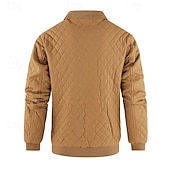 economico Giubbotti e cappotti da uomo-Per uomo Cappotto Invernale Giacca trapuntata Giacca Casual Casuale Quotidiano Calore Termico Tasca Cerniera completa Autunno Inverno Semplice Streetwear Quotidiano Collo ripiegato Regolare Nero