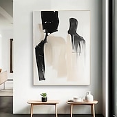 cheap People Paintings-Hand Painted Couple Oil Painting Classic Abstract Wall Art Women And Man Oil Painting Home Decor Body Art Nordic Wall Painting Bedroom Decoration