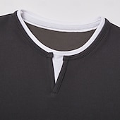 levne Vaflové pletené tričko-Pánské Vaflové tričko Tričko Waffle Henley košile Dlouhý rukáv Tričkový Do V Celý rok Pevná barva Tradiční a retro Na běžné nošení falešný dva kusy Ležérní Domů Venkovní Fialová Top tričko pro muže