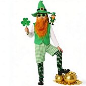 cheap Kids' Clothing-St. Patrick 2026 Shamrock Lucky Irish Carnival Fancy Costume Novelty Funny Kid's Boys' Carnival Saint Patrick's Day Party Easy Carnival Costume Dress Up