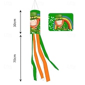 olcso Kerti zászlók, Banner-Szent Patrik-napi szélzsák zászló, ír dizájn, Szent Patrik-napi fesztivál dekoráció, színes kültéri szélzsák ünnepi ünneplésre, lóhere &amp;lóhere design.