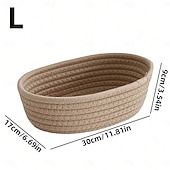economico Portagioie e porta trucchi-eleganti cestini ovali in tessuto intrecciato con corda - organizer da scrivania pieghevoli e decorativi per cosmetici e snack &amp;chiavi con elegante design a forma di barca, senza stampa, facile