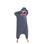 ieftine Costum de animal-Pijamale Kigurumi Costum de grup Costumul Onesie Animal Rechin Cald Confortabil Capișon Lână  Adulți Bărbați Pentru femei Unisex Halloween Carnaval Petrecere Performanță homewear Îmbrăcați-vă