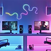 cheap Smart Strip Lights-1Set 5V RGBIC Neon Strip Light 1M 2M 3M 5M 10m USB Waterproof Flexible Ribbon Tape Neon Lights With APP Bluetooth Remote Control For Home Decor