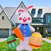 Недорогие Ландшафтные огни-Надувная пасхальная декорация со светодиодной подсветкой, кролик, пасхальные яйца, морковка, для использования внутри и снаружи помещений, во дворе, саду, на лужайке, для создания атмосферы вечеринки, декоративные светильники и реквизит.