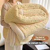 abordables Couvertures et plaids-Couverture d'hiver épaisse et douce en peluche pour salon, chambre, bureau, canapé