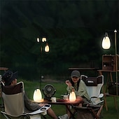 baratos Luzes e lanternas de acampamento-Recharge Colorful Portable Remote Control RGB LED Outdoor Waterproof Camping Book Lamp Atmosphere Light Party Decoration Light