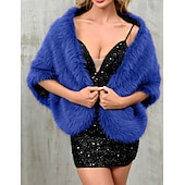 baratos Estolaa de Pelo-Xales em Pêlo Estolas Femininas Elegante Sem Manga Jeans Estolas de Casamento Com Cor Pura Para Festa Outono