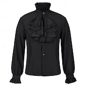 economico Cime-Punk &amp; Gotico Medievale Rinascimento Camicia Lunghe Cavaliere Tinta unica Costume Per uomo Reale Mascherata Feste Performance Mascherata Adulti Camicia
