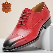economico Scarpe Eleganti Classiche-Per uomo Classico Casual Matrimonio Pelle Pelle Pieno Fiore Italiana Antiscivolo Allacciatura Nero Giallo Rosso Primavera Tutte le stagioni