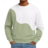 abordables Sudaderas Básicas_-Hombre Sudadera Sudadera Con Capucha Albaricoque Verde Trébol Cuello Barco Plano Retazos Bloque de Color Casual Diario Deporte Ropa de calle Fresco Ropa deportiva Otoño Invierno Ropa Sudaderas con