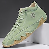 economico Stivaletti alla caviglia-stivali da uomo in similpelle verde fatti a mano: design unico e resistente con vestibilità comoda, ideali per l'uso casual, all'aperto e quotidiano