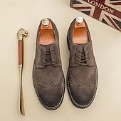 Χαμηλού Κόστους Μπρογκ παπούτσια-Ανδρικά καφέ σουέτ μπρογκ παπούτσια, άνετα και μοντέρνα, ευέλικτα υποδήματα για casual και ημιεπίσημες εκδηλώσεις