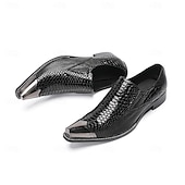 cheap Premium Leather Loafers-Men's Black Crocodile Print Leather Loafers, Premium Quality with Gold Toe Cap, Perfect for Formal Wear