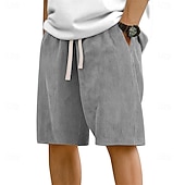 economico Pantaloncini casual-Per uomo Pantaloncini Estivi Shorts da Spiaggia Pantaloncini casual Pantaloncini di velluto a coste Coulisse Elastico in vita Tinta unica Comodità Lunghezza al ginocchio Quotidiano All'aperto