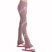 זול מכנסי החלקה על הקרח ולגינס-מכנסיים להחלקה אמנותית בגדי ריקוד נשים בנות החלקה על הקרח תחתיות אפור כהה שחור ורוד סטרצ'י (נמתח) הדרכה תחרות ביגוד להחלקה על הקרח שמור על חום הגוף קריסטלים / אבנים נוצצות החלקה על קרח החלקה אמנותית