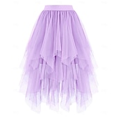 Χαμηλού Κόστους Κάτω-Φανταστική φορεσιά Φούστα από τούλι Ρετρό / Βίντατζ Δεκαετία '80 Πολυεπίπεδο High Low Φουσκωμένος Ενηλίκων Γυναικεία Απόκριες Πάρτι Επίδοση Χορός Μπαλέτο Ντύνομαι