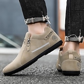 economico Scarpe Casual Slip-On-scarpe slip-on beige da uomo con tomaia morbida: comode scarpe da tutti i giorni per un abbigliamento casual e un comfort che dura tutto il giorno