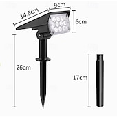 cheap Landscape Lights-Solar Color Changing Spot Lights Outdoor, Waterproof Solar Lights, Multicolor RGB Landscape Spotlight for Garden Yard Driveway Lawn Patio Pathway Christmas Decorations