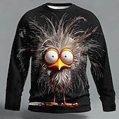 economico Magliette con stampa animale-Per uomo Animale Divertente Maglietta Manica Lunga maglietta Stampa 3D Girocollo Camicia Moda Essenziale Casuale Quotidiano Streetwear Blu Nero Giallo Estate Primavera Abbigliamento S M L XL XXL XXXL