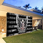 billiga Garage &amp; Dörr Banners-4 juli 2026 250:e minnesdagen gobeläng garage dörr täck stor hängande bakgrund örn amerikanska flaggan vintage modern militär fest utomhus semester skjutande bakgrunds gård hem dekor