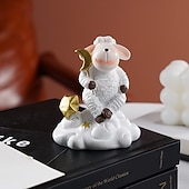 cheap Ramadan &amp; Eid-Ramadan Eid White Sheep on Cloud Resin Decor – Cute Eid al-Fitr Tabletop Ornament, Perfect for Ramadan Kareem Gifts, Home Decor, and Party Display
