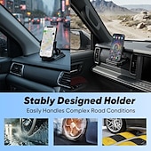billige Lagringsstativ-2-i-1 360° roterbar biltelefonholder med parkeringsnummerplate - sammenleggbar, justerbar sklisikker base, dashbord-/nakkestøttefeste, kompatibel med de fleste kjøretøy, biltelefonholder, biltilbehør