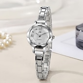 baratos Relógios Quartz-Relógios Femininos  Relógios de Quartzo Femininos de Alta Qualidade  Relógios Fashion Versáteis de Lazer para Estudantes com Presente de Dia dos Namorados de Aniversário/Férias/Comemorações