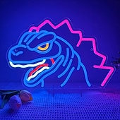 levne Dekorativní světla-dinosaurus ještěrka kreslený led neonový nápis stmívatelný USB napájení pro nástěnnou dekoraci do interiéru ložnice obývací pokoj jídelna herní osvětlení chlapeckého pokoje mužská jeskyně skvělý dárek