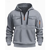 economico Felpa Tattica-Per uomo Felpa con cappuccio Felpa con cappuccio e zip Felpa con cappuccio e zip corta Nero Verde militare Blu marino Cachi Grigio chiaro Con Cappuccio Semplice Tasca Quotidiano Sport &amp; Outdoor Ferie
