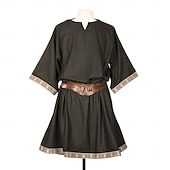 economico Cime-Punk &amp; Gotico Medievale Rinascimento Blusa / Camicia Tunica Guerriero Vichingo Taglie Forti Ranger Elfico Tinta unita Costume Per uomo Vichingo Performance Feste Palcoscenico Adulti Blusa