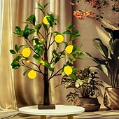 levne Dekorativní světla-60cm/23,9palcové umělé světlo na citroník, 12 citronů, 24 LED korálků, jarní/letní interiérová/venkovní dekorace do ložnice, obývacího pokoje, jídelny, noční světlo na párty
