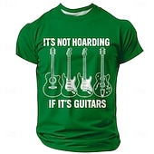 preiswerte Musik- und Instrumenten-Grafik-T-Shirts-Herren Gitarre Lustiger Slang T Shirt Kurzarm T-Shirt 3D-Druck Rundhalsausschnitt Hemd Mode Täglich Täglich Straße Blau Schwarz Rote Sommer Frühling Bekleidung S M L XL XXL XXXL