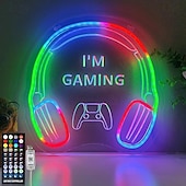 abordables 123496-Lumières néon colorées, salle d'e-sport, salle de jeux, appliques murales décoratives RGB, suspensions, télécommande USB