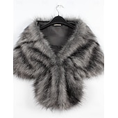 cheap Faux Fur Wraps-Faux Fur Wraps Women's Wrap Elegant Sleeveless Faux Fur Wedding Wraps With Pure Color For Party Fall