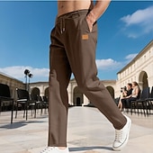 preiswerte Freizeithosen-Herren Hose Freizeithose Baggy-Hosen Kordelzug Tasche Elastischer Bund Einfach Komfort Weich Lässig Täglich Outdoor Urlaub Mode Schwarz Armeegrün