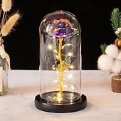 ieftine Lumini decorative-Lampa de noapte LED decorativă cu trandafiri de Ziua Mamei 21.5 * 11.5CM cadou pentru iubită soție și mamă cutie pentru baterii AAA ornament de atmosferă în dormitorul interior