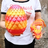 cheap Easter-Large 3D Printed Dragon with Easter Egg,Big Articulated Dragon Fidget Home Decor, Desk Pet, Christmas Birthday Gift