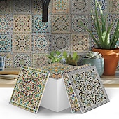 olcso Falmatricák-12 db 15 cm-es csempematrica, öntapadós, levehető marokkói talavera csempe, vízálló konyhabútor, lépcsőház, lakberendezés