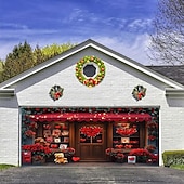 levne Garážové a dveřní bannery-Valentýn gobelín Kryt garážových vrat Velký závěsný láska Srdce Roztomilý 3D Večírek Outdoor Dovolená Střelecké pozadí Yard Bytové dekorace